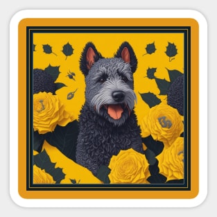 Рumi dog. Style vector (yellow version 2 pumi dog) Sticker